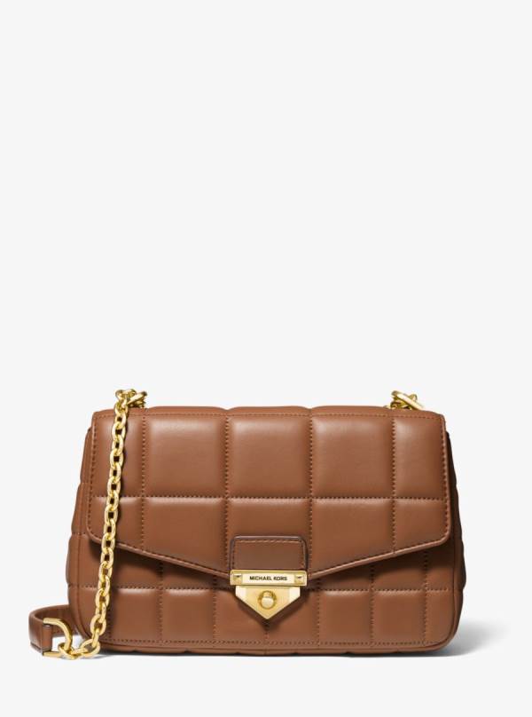 Damske Taška Cez Rameno Michael Kors SoHo Large Quilted Leather Hnede - Kabelky Michael Kors Levně | JLCKU-3148